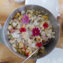 Geschmückter Obstsalat