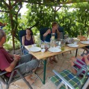 Genuss unter rankendem Weinlaub